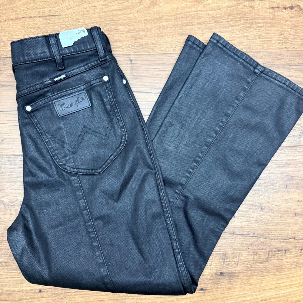 NEW‎ $149 Wrangler x Fender 29x28 Black Coated WRock High Rise Kick Flare Crop